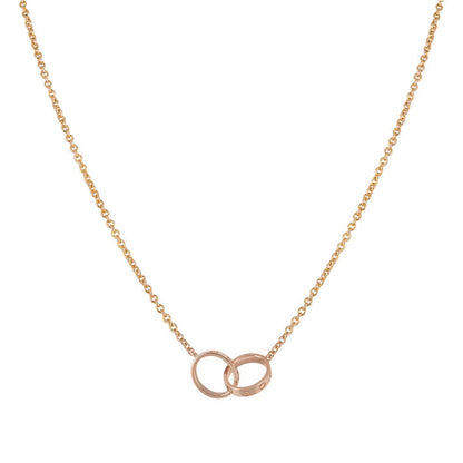 [✨Rose💎] COLLIER D'AMOUR DOUBLE ANNEAU OR ROSE 