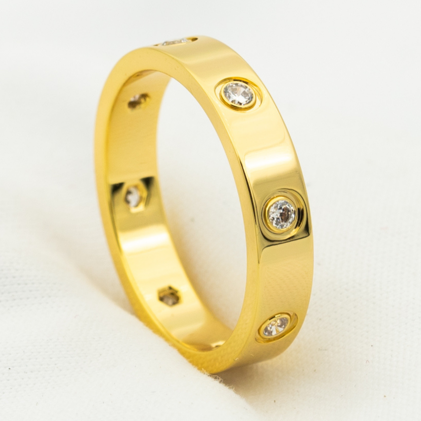 [✨Rose💎]BAGUE D'AMOUR 3,6MM 8 DIAMANTS