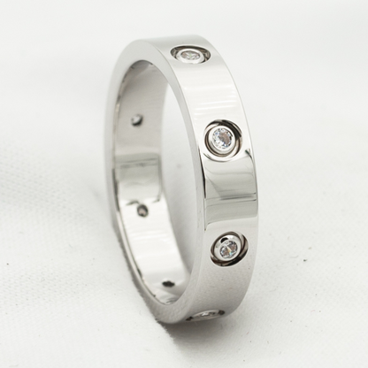[✨Rose💎]BAGUE D'AMOUR 3,6MM 8 DIAMANTS