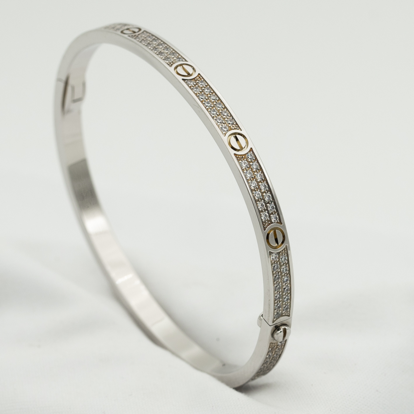 [✨Rose💎]BRACELET AMOUR 3,65 MM PAVÉ DIAMANTS