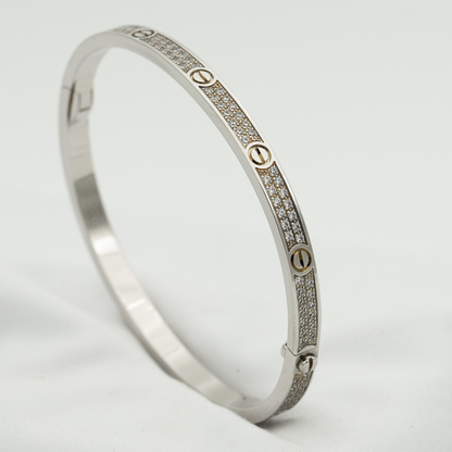 [✨Rose💎]BRACELET AMOUR 3,65 MM PAVÉ DIAMANTS