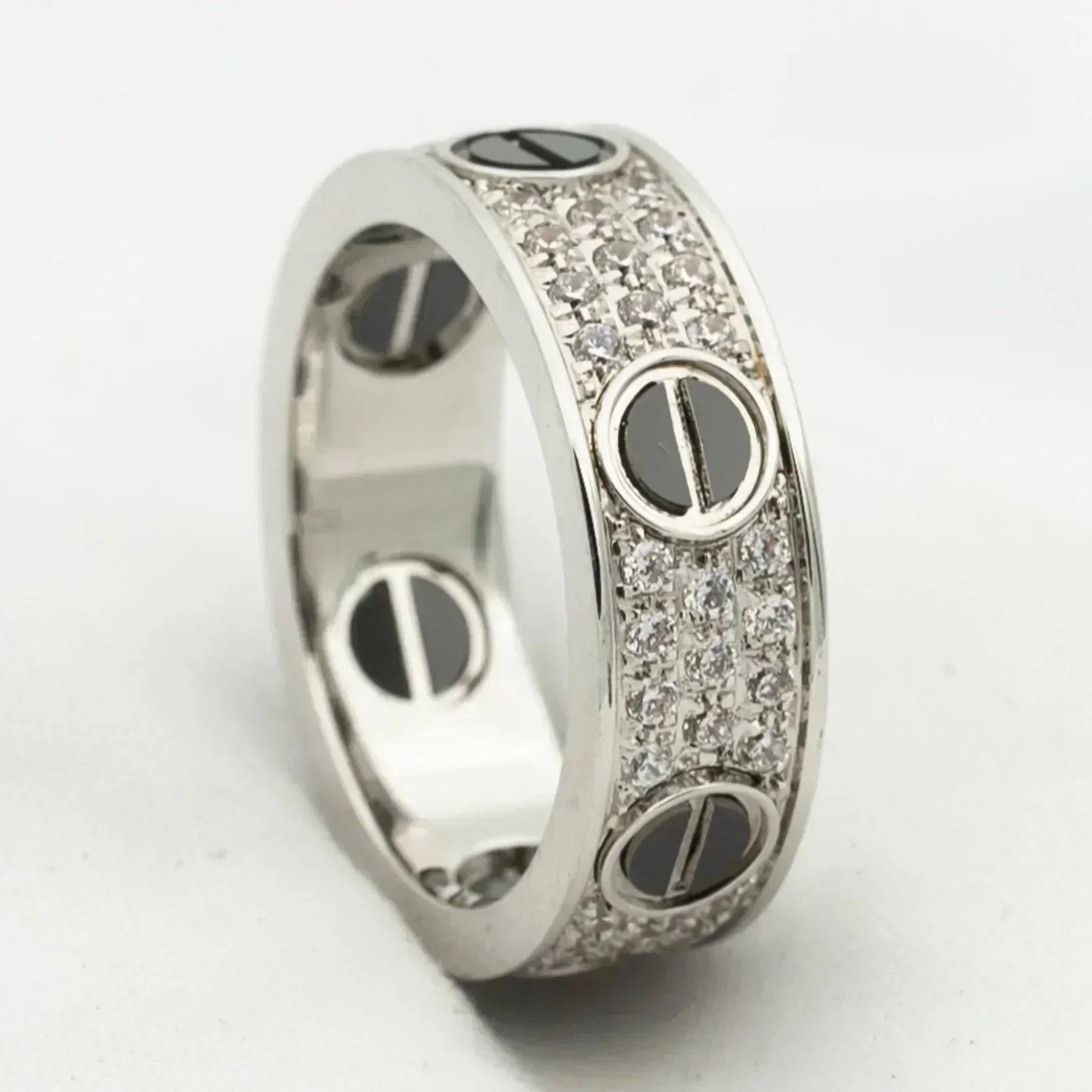 [✨Rose💎] BAGUE D'AMOUR 5,5 MM PAVÉE DE DIAMANTS EN CÉRAMIQUE