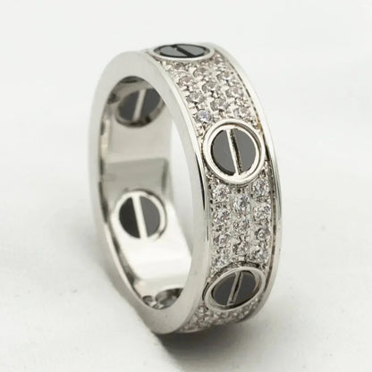 [✨Rose💎] BAGUE D'AMOUR 5,5 MM PAVÉE DE DIAMANTS EN CÉRAMIQUE