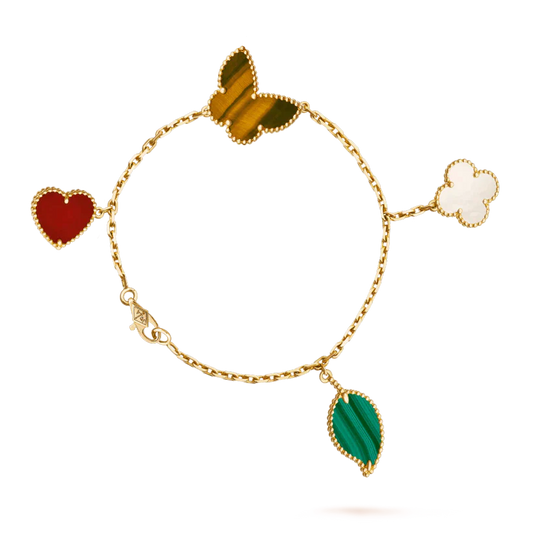 [✨Rose💎]BRACELET EN OR À 5 MOTIFS LUCKY SPRING 