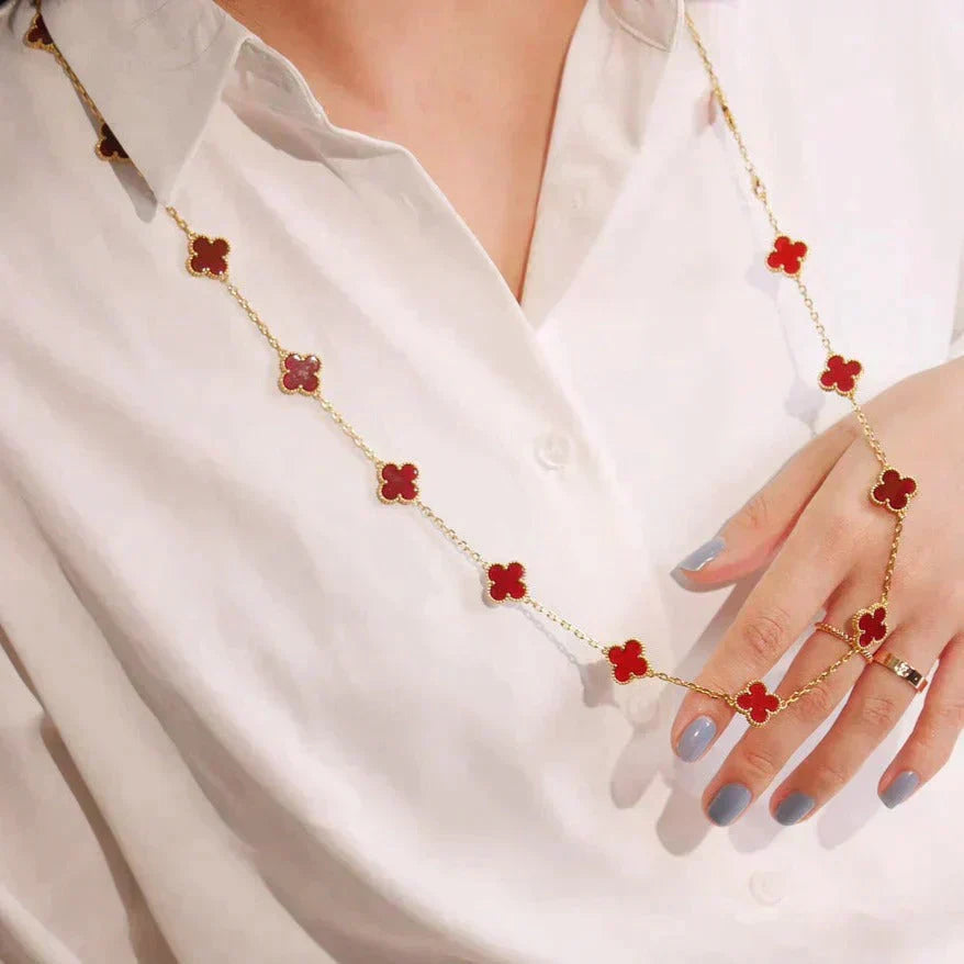 [✨Rose💎] COLLIER TRÈFLE 20 MOTIFS CORNALINE