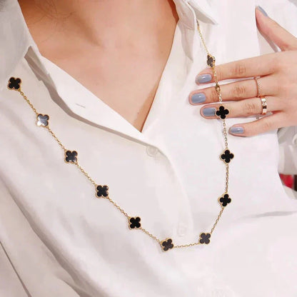 [✨Rose💎] COLLIER TRÈFLE 20 MOTIFS ONYX