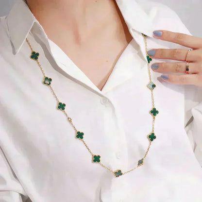 [✨Rose💎]TRÈFLE 20 MOTIFS MALACHITE OR
