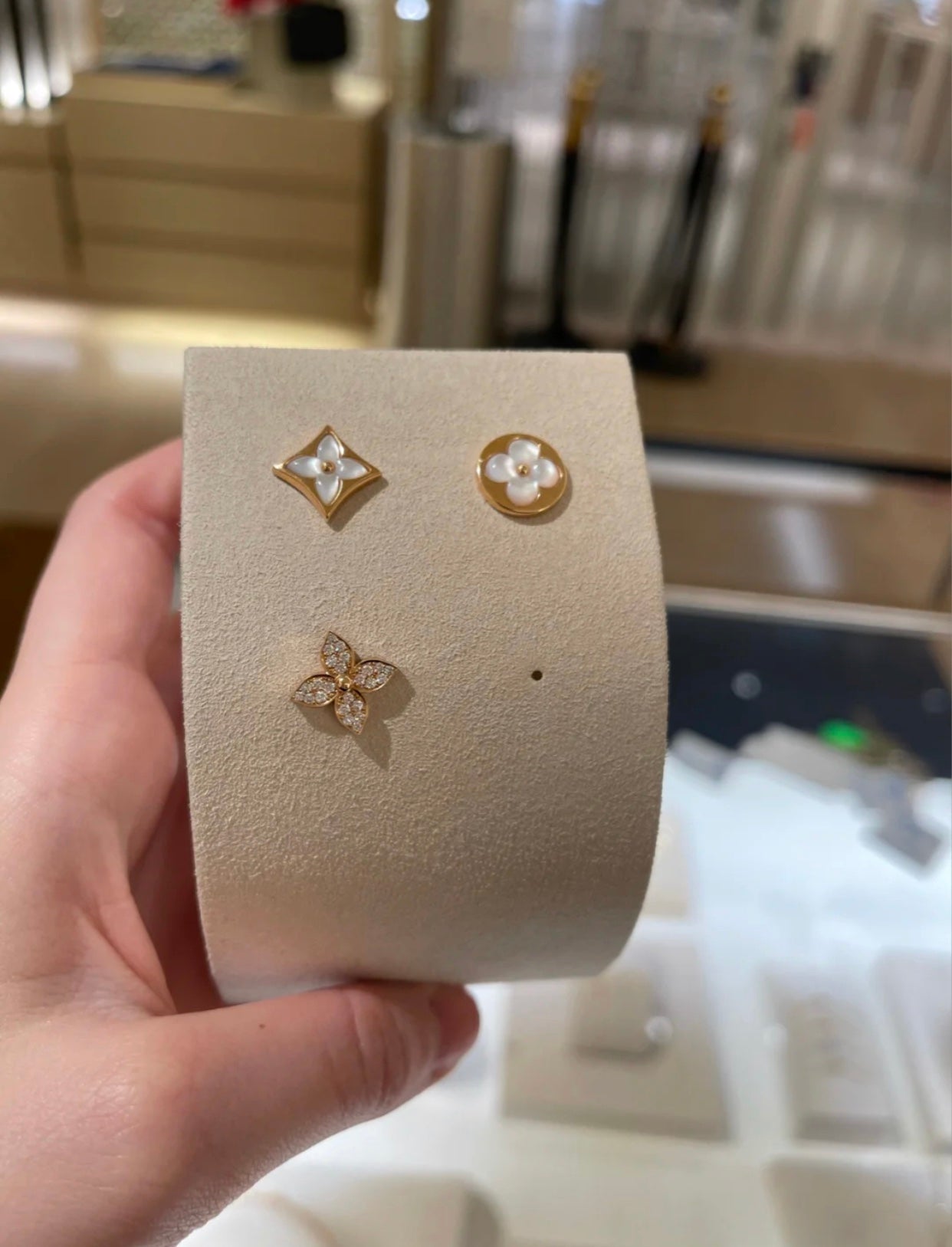 [✨Rose💎]Boucles d'oreilles à tige en or rose et diamants STAR BLOSSOM
