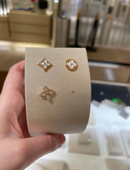 [✨Rose💎]Boucles d'oreilles à tige en or rose et diamants STAR BLOSSOM