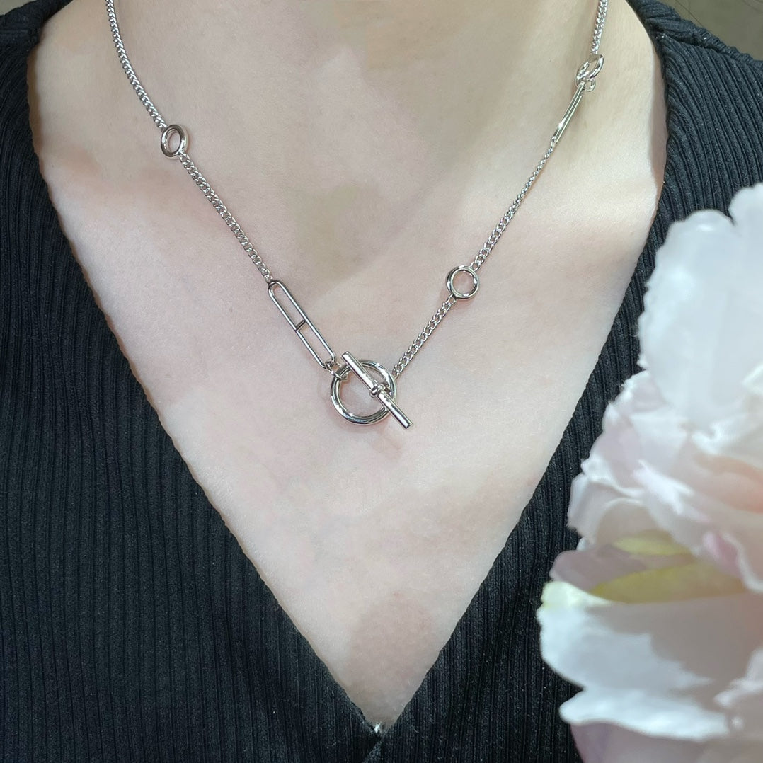 [✨Rose💎]HM STERLING CHAINE D'ANCRE COEUR