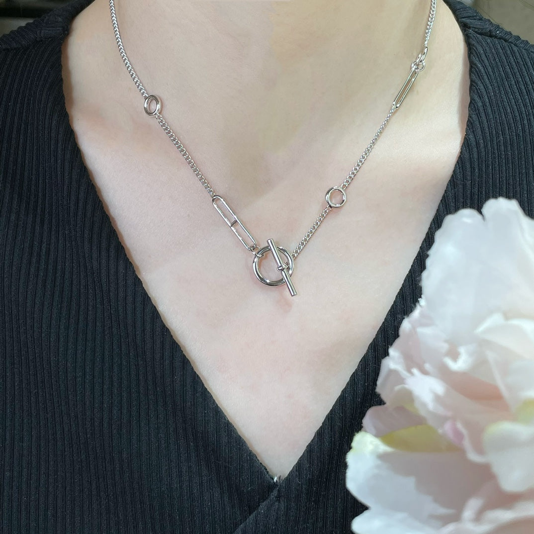 [✨Rose💎]HM STERLING CHAINE D'ANCRE COEUR
