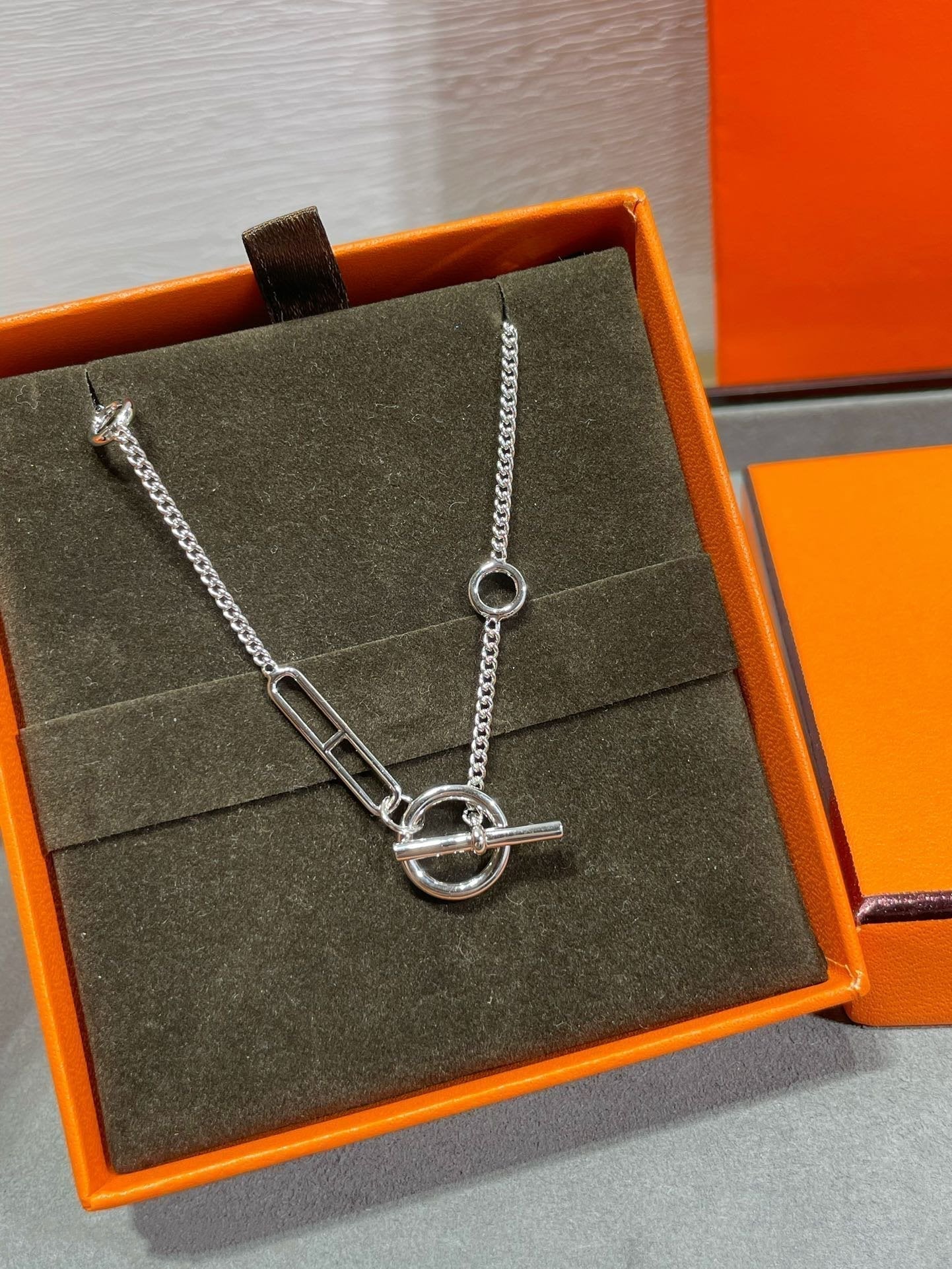 [✨Rose💎]HM STERLING CHAINE D'ANCRE COEUR