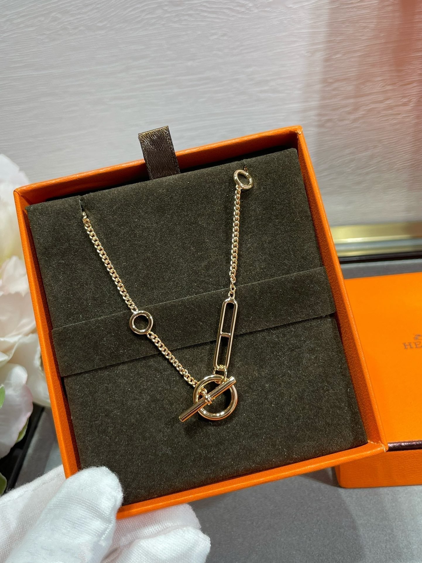 [✨Rose💎]HM STERLING CHAINE D'ANCRE COEUR
