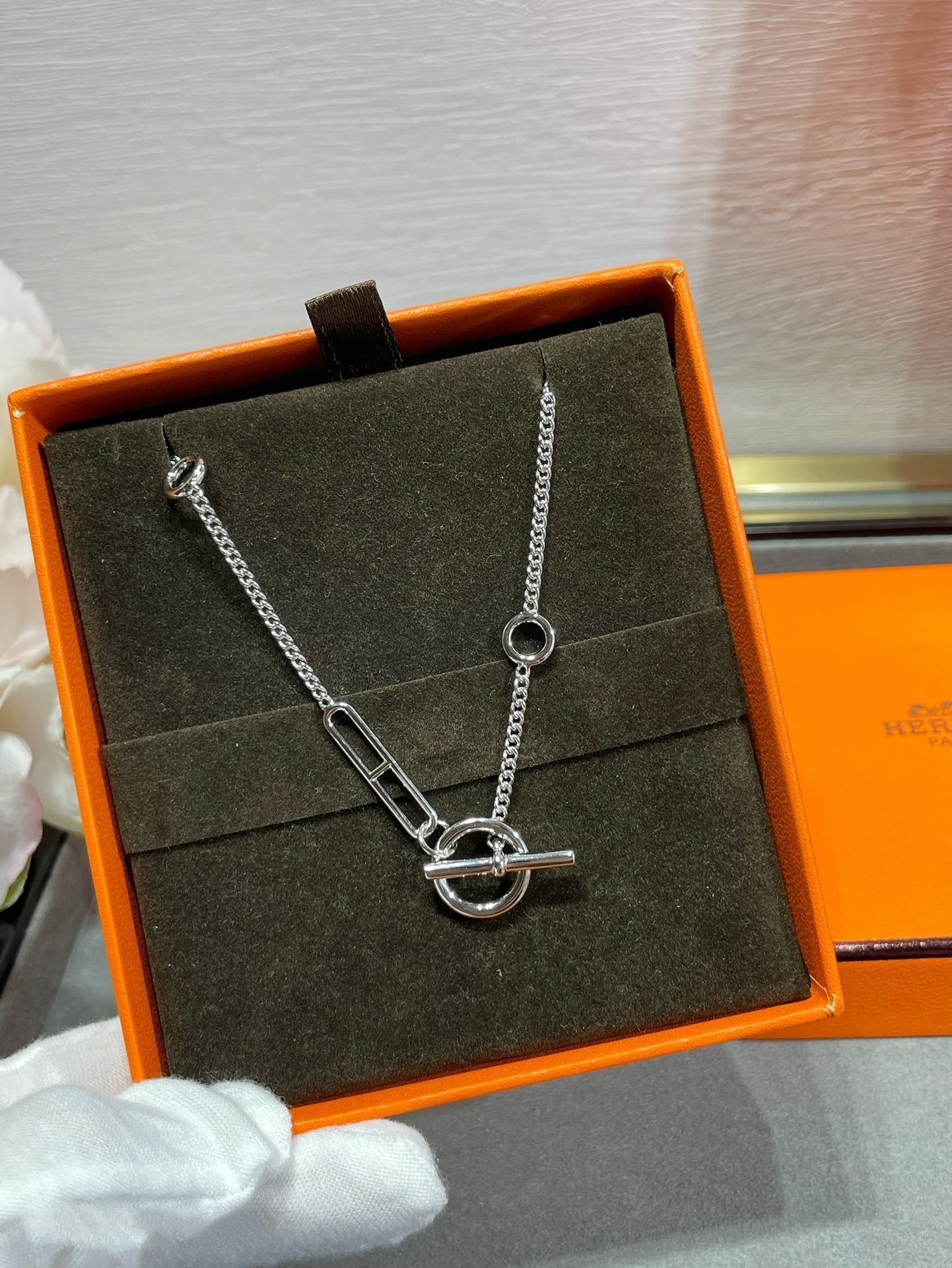 [✨Rose💎]HM STERLING CHAINE D'ANCRE COEUR