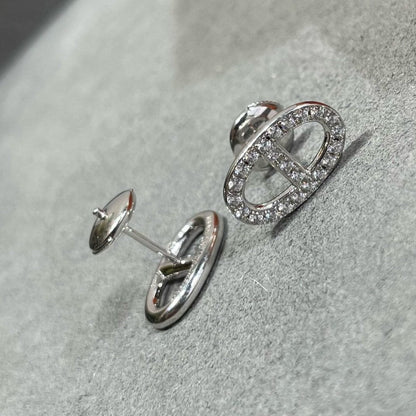 [✨Rose💎]Boucles d'oreilles nez de cochon entièrement en diamants HM