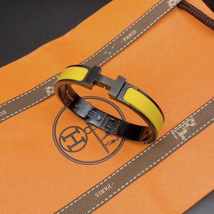 [✨Rose💎]BRACELET CLIC HM SO NOIR JAUNE