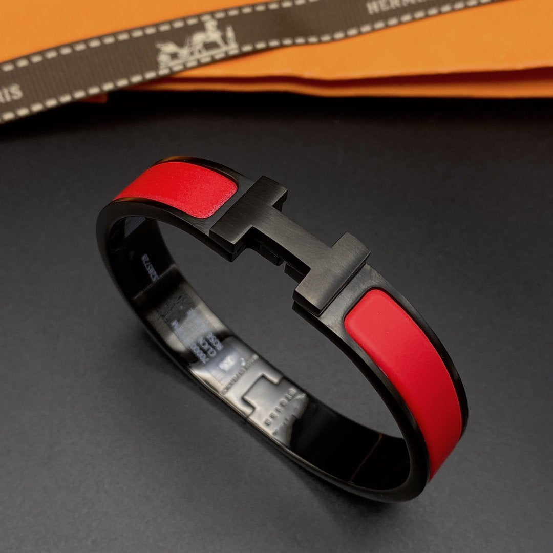 [✨Rose💎]BRACELET CLIC HM SO NOIR ROUGE
