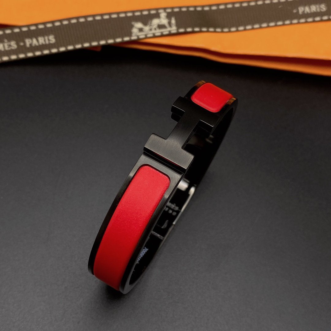 [✨Rose💎]BRACELET CLIC HM SO NOIR ROUGE