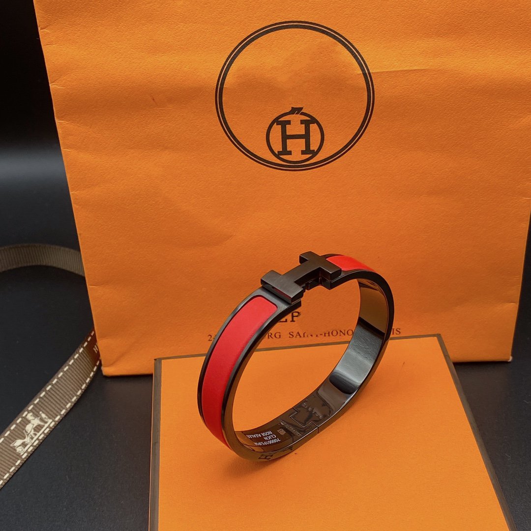 [✨Rose💎]BRACELET CLIC HM SO NOIR ROUGE