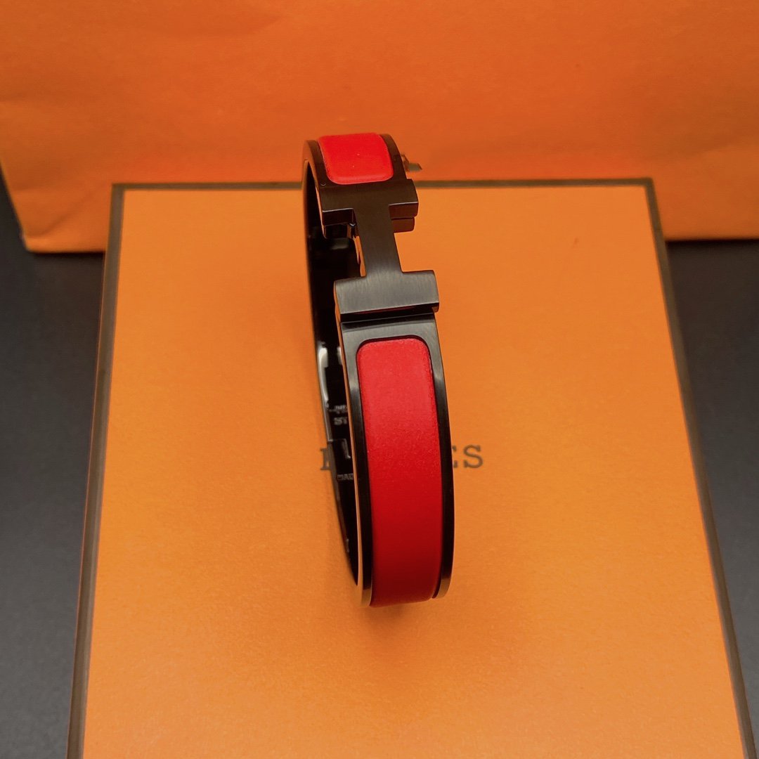 [✨Rose💎]BRACELET CLIC HM SO NOIR ROUGE