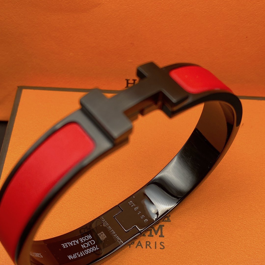 [✨Rose💎]BRACELET CLIC HM SO NOIR ROUGE