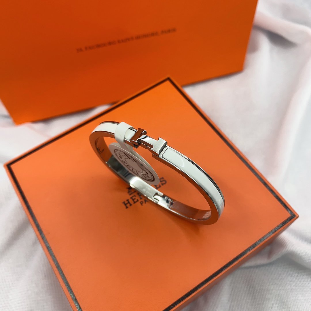 [✨Rose💎]BRACELET CLASSIQUE HM CLIC BLANC ÉMAIL 8MM