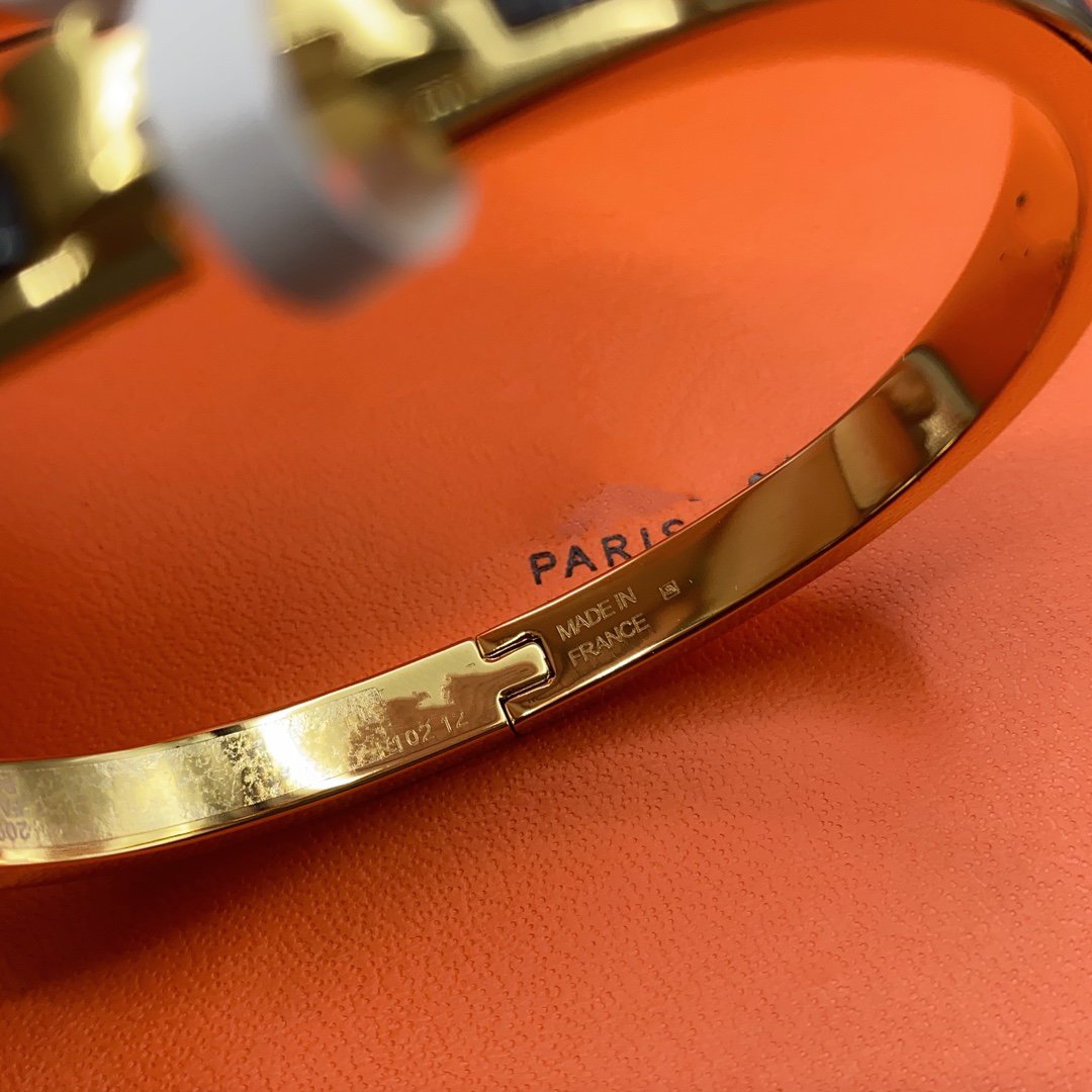 [✨Rose💎]BRACELET CLASSIQUE HM CLIC NOIR ÉMAIL 8MM
