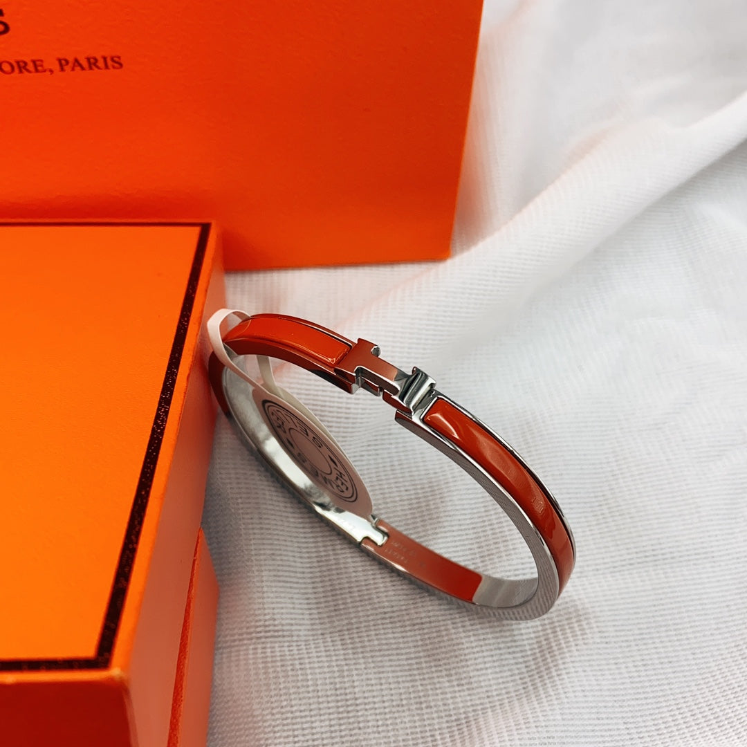 [✨Rose💎]BRACELET CLASSIQUE HM CLIC ROUGE ÉMAIL 8MM