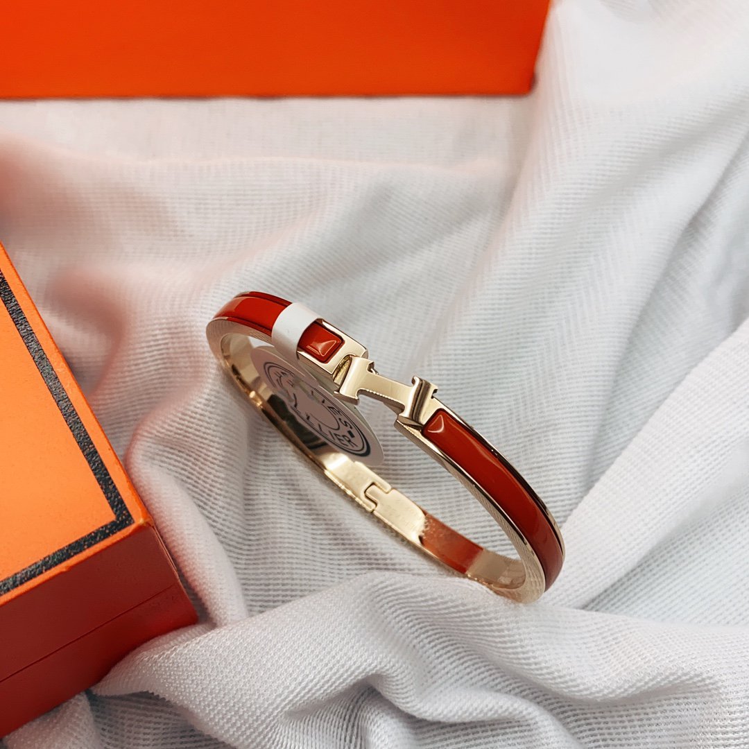 [✨Rose💎]BRACELET CLASSIQUE HM CLIC ROUGE ÉMAIL 8MM