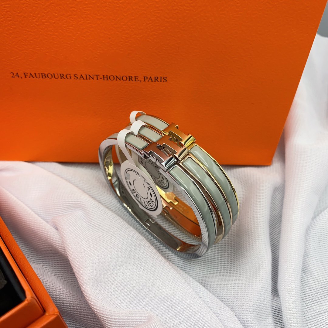 [✨Rose💎]BRACELET CLASSIQUE HM CLIC VERT 8MM ÉMAIL