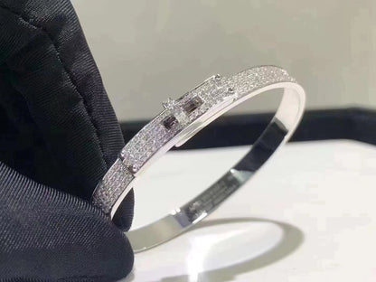 [✨Rose💎]HM KELLY BRACELET IN SILVER AND FULL PAVE DIAMOND