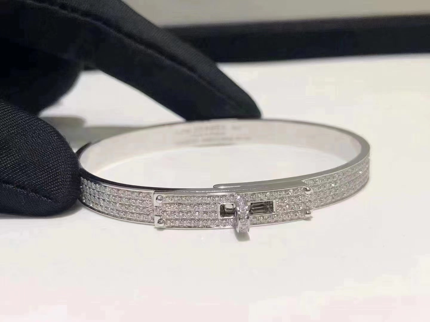 [✨Rose💎]HM KELLY BRACELET IN SILVER AND FULL PAVE DIAMOND