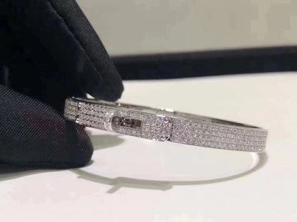 [✨Rose💎]HM KELLY BRACELET IN SILVER AND FULL PAVE DIAMOND