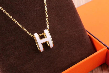 [✨Rose💎]Collier doré émaillé jaune HM CLIC