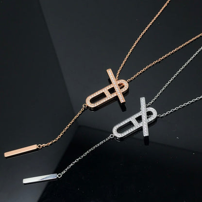 [✨Rose💎] COLLIER HM PLATINE OR ROSE DIAMANT