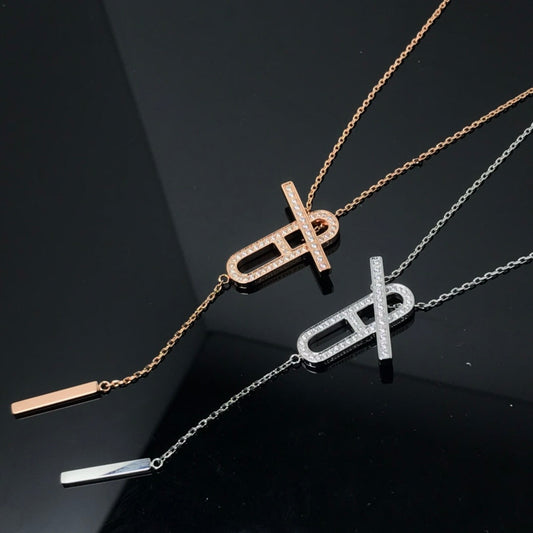 [✨Rose💎] COLLIER HM PLATINE OR ROSE DIAMANT