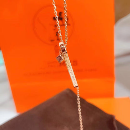 [✨Rose💎] COLLIER HM PLATINE OR ROSE DIAMANT