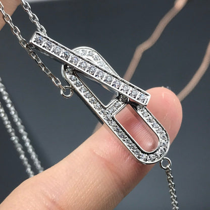 [✨Rose💎] COLLIER HM PLATINE OR ROSE DIAMANT