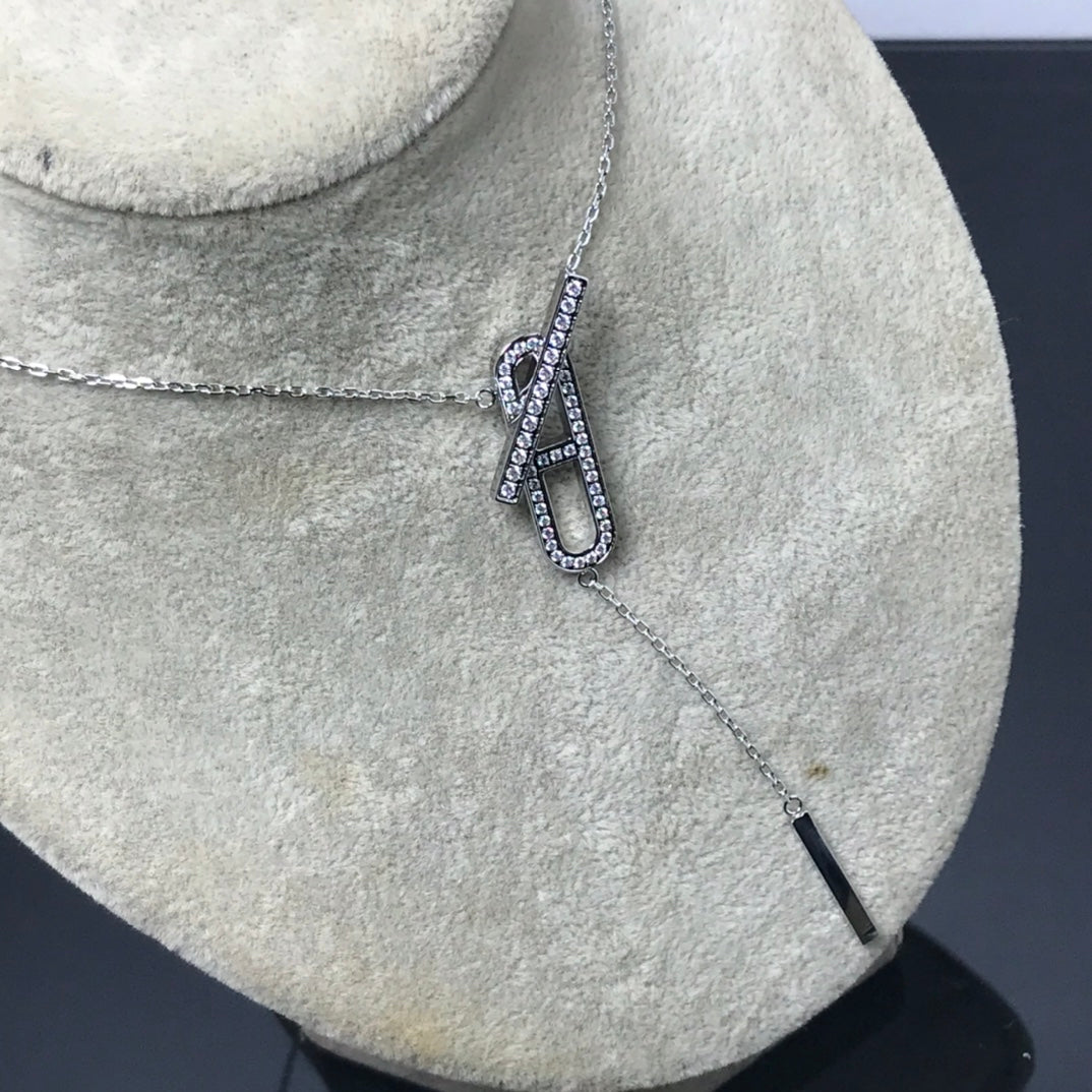 [✨Rose💎] COLLIER HM PLATINE OR ROSE DIAMANT