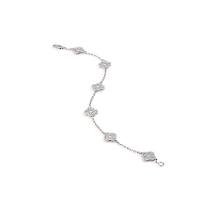 [✨Rose💎]BRACELET ARGENT DIAMANT À 6 MOTIFS TRÈFLE