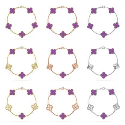 [✨Rose💎] CLOVER 5 MOTIF VIOLET BRACELET COLLECTION