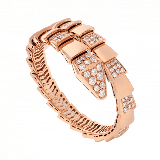 [✨Rose💎]BRACELET LARGE SERPENTI OR ROSE DIAMANT