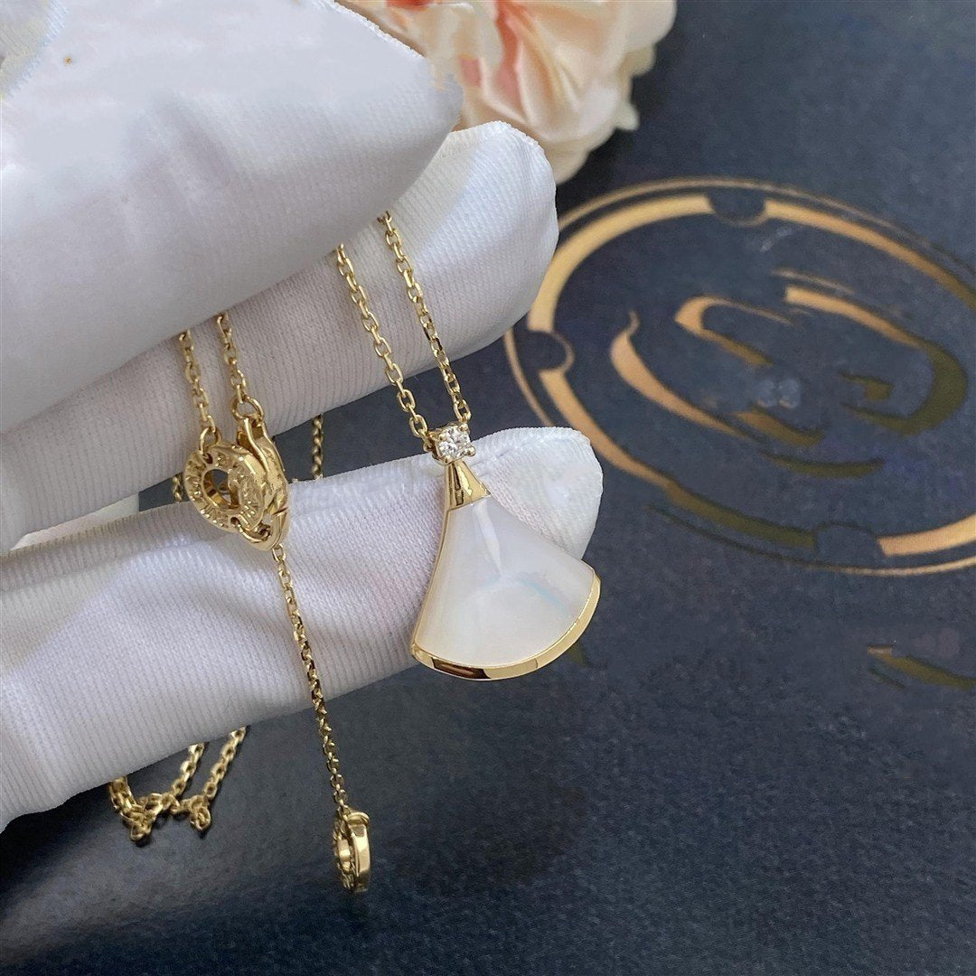 [✨Rose💎] COLLIER DE RÊVE NACRE BLANCHE OR 1 DIAMANT