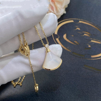 [✨Rose💎] COLLIER DE RÊVE NACRE BLANCHE OR 1 DIAMANT
