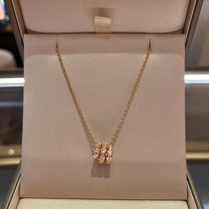 [✨Rose💎] COLLIER SERPENTI EN OR ROSE DOUBLE ANNEAU DIAMANT