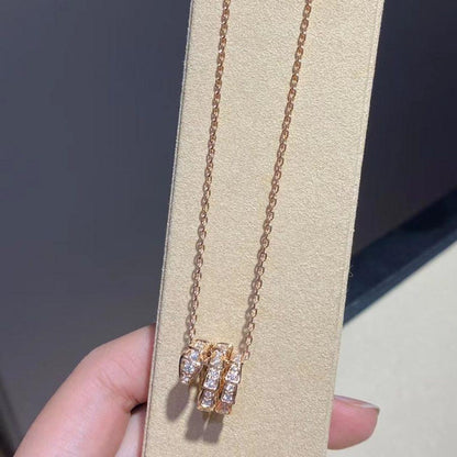 [✨Rose💎] COLLIER SERPENTI EN OR ROSE DOUBLE ANNEAU DIAMANT