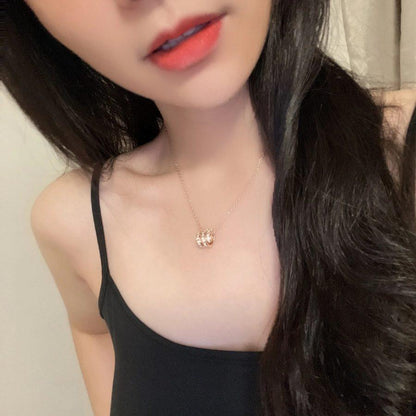 [✨Rose💎] COLLIER SERPENTI EN OR ROSE DOUBLE ANNEAU DIAMANT