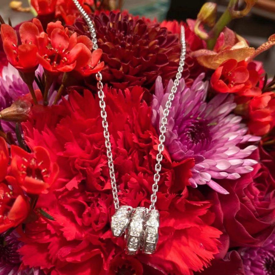 [✨Rose💎] COLLIER SERPENTI DOUBLE ANNEAU DIAMANT