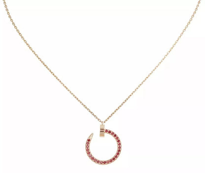 [✨Rose💎] JUSTE COLLIER OR DIAMANTS ROUGES