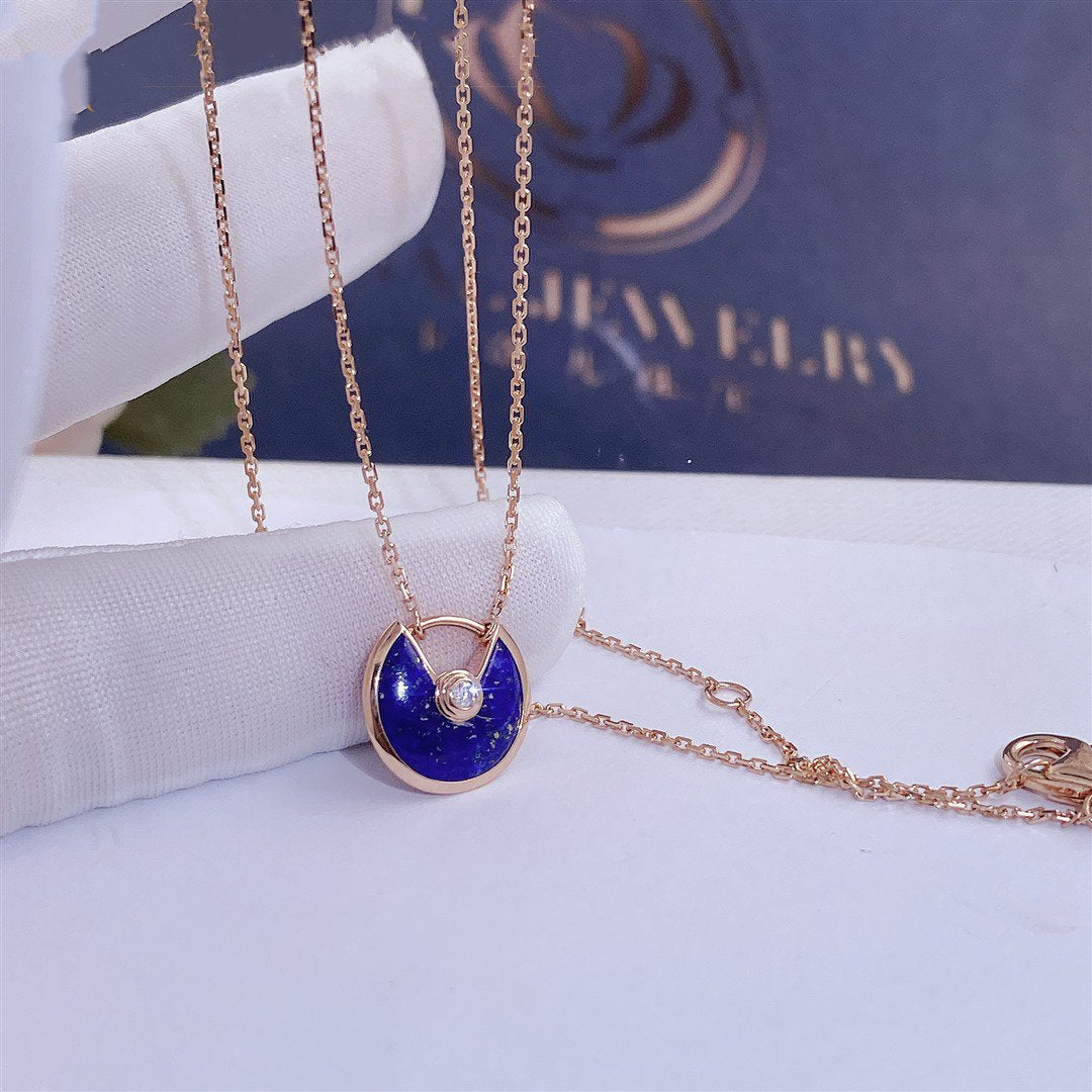 [✨Rose💎] COLLIER AMULETTE EN AGATE OR ROSE